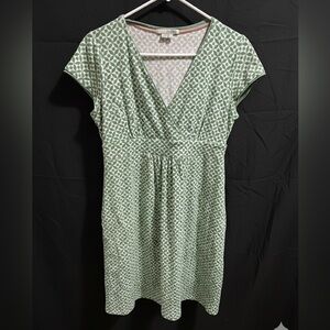 Boden 6P Green Geometric Pattern Dress